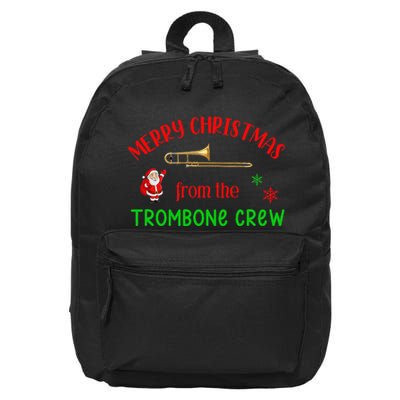 Merry Christmas From The Trombone Crew Band Member Musician 16 in Basic Backpack