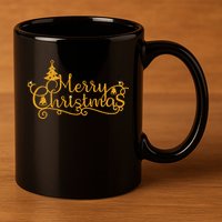 Merry Christmas Festive Holiday 11oz C Handle Ceramic Mug