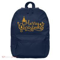 Merry Christmas Festive Holiday 16 in Basic Backpack