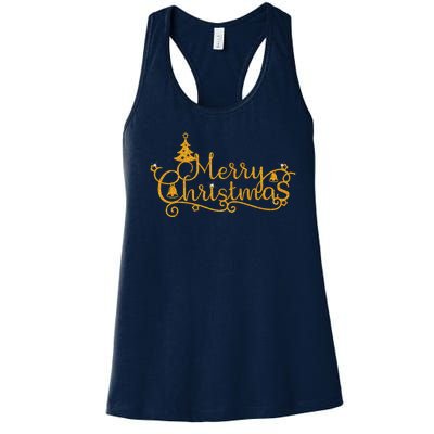 Merry Christmas Festive Holiday Women's Racerback Tank