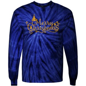 Merry Christmas Festive Holiday Tie-Dye Long Sleeve Shirt