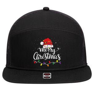 Merry Christmas Family Funny Christmas 7 Panel Mesh Trucker Snapback Hat