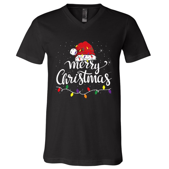 Merry Christmas Family Funny Christmas V-Neck T-Shirt