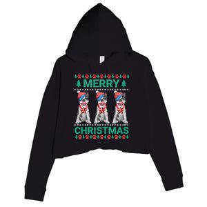 Merry Christmas French Bulldog Puppy Cute Xmas Bulldog Lover Gift Crop Fleece Hoodie