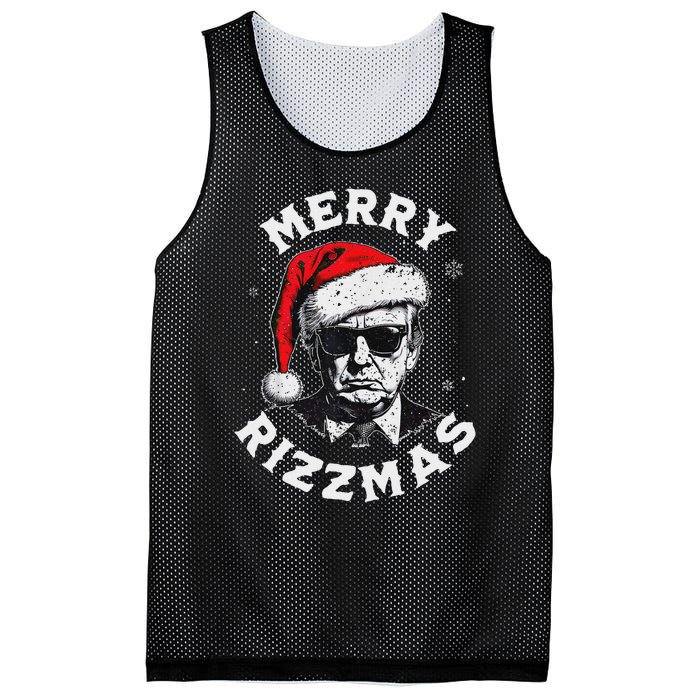 Merry Christmas Funny Trump Santa Claus Xmas Pajamas Mesh Reversible Basketball Jersey Tank