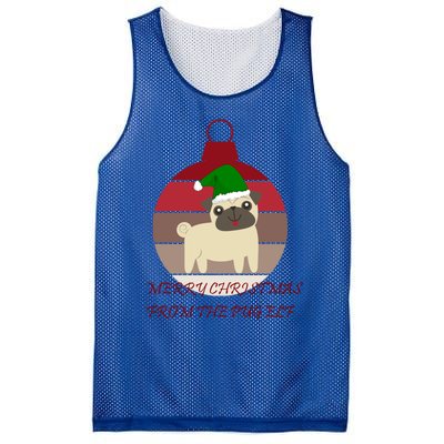 Merry Christmas From The Pug Elf Design Great Gift Mesh Reversible Basketball Jersey Tank