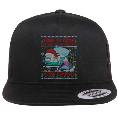 Merry Campmas Funny Camping Camper Christmas Ugly Sweater Gift Flatbill Hat