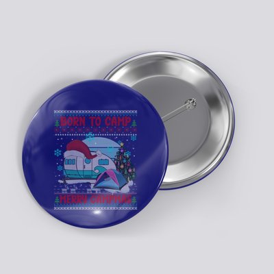 Merry Campmas Funny Camping Camper Christmas Ugly Sweater Gift Button