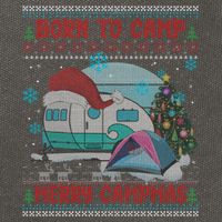 Merry Campmas Funny Camping Camper Christmas Ugly Sweater Gift Cotton Canvas Backpack