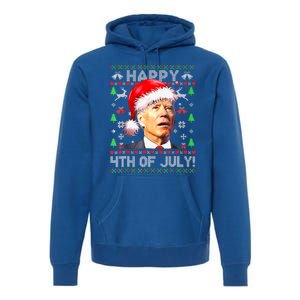 Merry Christmas Funny Joe Biden Happy 4th of July Ugly Xmas Premium Hoodie