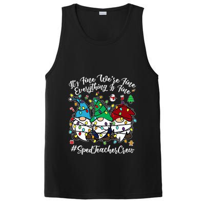 Merry Christmas Funny Everything Is Fine Gnome Sped Teacher PosiCharge Competitor Tank