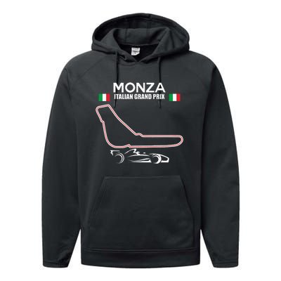 Monza Circuit Formula Racing Car Italian Grand Prix Performance Fleece Hoodie