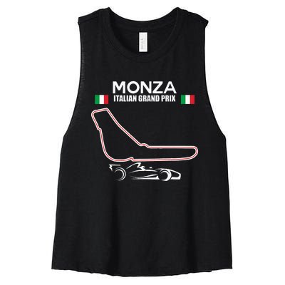 Monza Circuit Formula Racing Car Italian Grand Prix Women's Racerback Cropped Tank