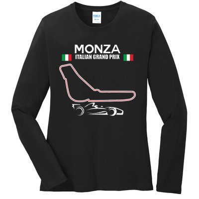 Monza Circuit Formula Racing Car Italian Grand Prix Ladies Long Sleeve Shirt