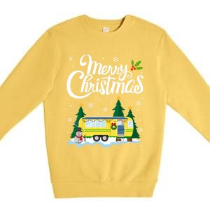 Merry Christmas Funny Xmas Tree Rv Camper Camping Lover Gift Premium Crewneck Sweatshirt