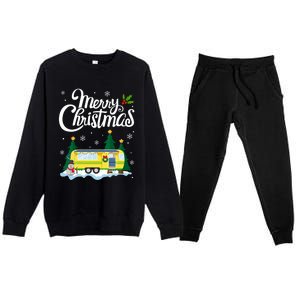 Merry Christmas Funny Xmas Tree Rv Camper Camping Lover Gift Premium Crewneck Sweatsuit Set