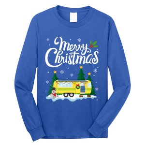 Merry Christmas Funny Xmas Tree Rv Camper Camping Lover Gift Long Sleeve Shirt