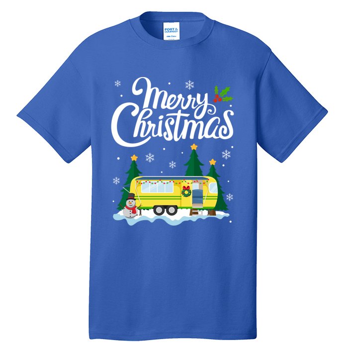 Merry Christmas Funny Xmas Tree Rv Camper Camping Lover Gift Tall T-Shirt