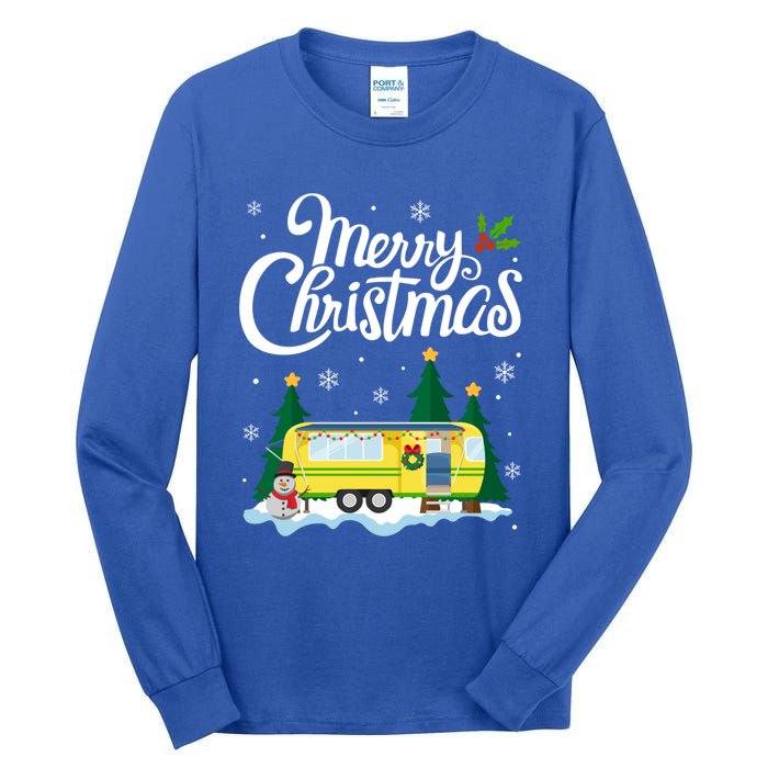 Merry Christmas Funny Xmas Tree Rv Camper Camping Lover Gift Tall Long Sleeve T-Shirt