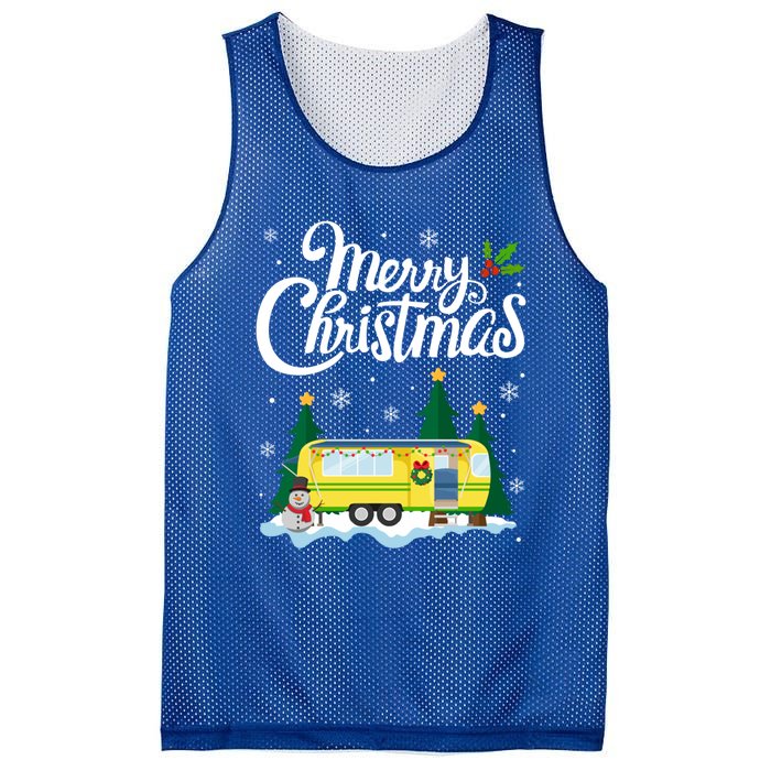 Merry Christmas Funny Xmas Tree Rv Camper Camping Lover Gift Mesh Reversible Basketball Jersey Tank