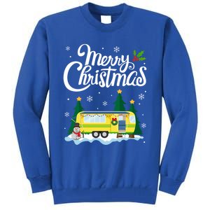 Merry Christmas Funny Xmas Tree Rv Camper Camping Lover Gift Tall Sweatshirt