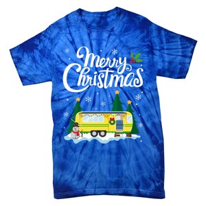 Merry Christmas Funny Xmas Tree Rv Camper Camping Lover Gift Tie-Dye T-Shirt