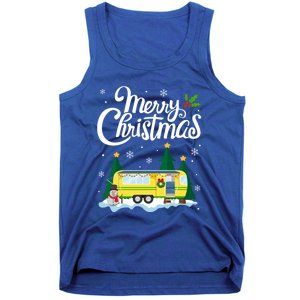 Merry Christmas Funny Xmas Tree Rv Camper Camping Lover Gift Tank Top