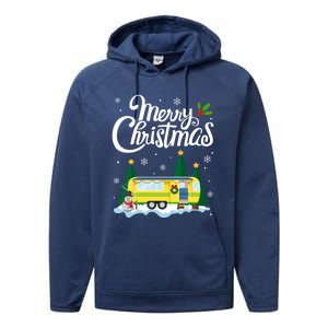 Merry Christmas Funny Xmas Tree Rv Camper Camping Lover Gift Performance Fleece Hoodie