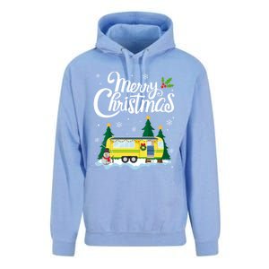 Merry Christmas Funny Xmas Tree Rv Camper Camping Lover Gift Unisex Surf Hoodie