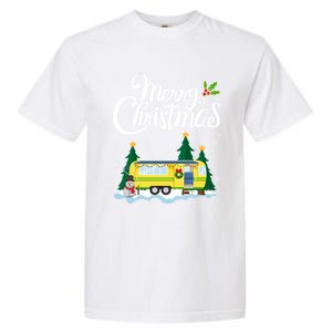 Merry Christmas Funny Xmas Tree Rv Camper Camping Lover Gift Garment-Dyed Heavyweight T-Shirt