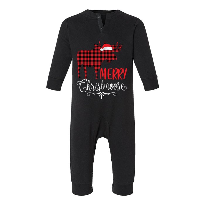 Merry Christmoose Family Christmas Pajamas Moose Long Sleeve TShirt Infant Fleece One Piece