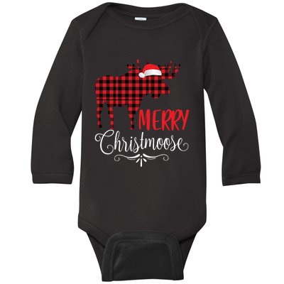 Merry Christmoose Family Christmas Pajamas Moose Long Sleeve TShirt Baby Long Sleeve Bodysuit