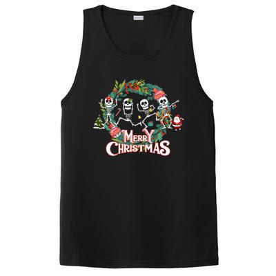 Merry Christmas Funny Dancing Skeletons Xmas Skeleton Dance Meaningful Gift PosiCharge Competitor Tank