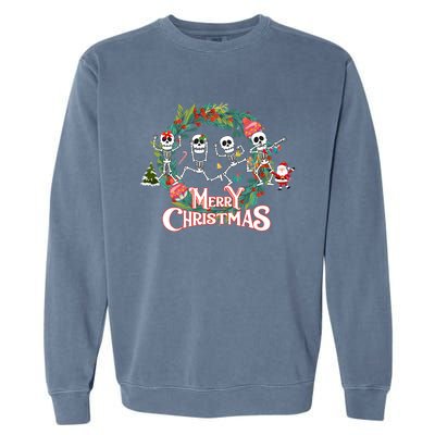 Merry Christmas Funny Dancing Skeletons Xmas Skeleton Dance Meaningful Gift Garment-Dyed Sweatshirt