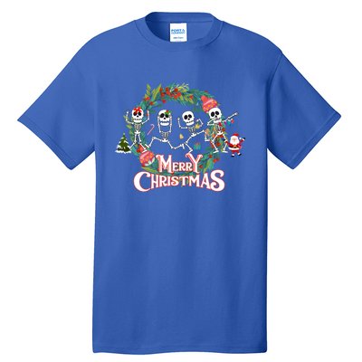 Merry Christmas Funny Dancing Skeletons Xmas Skeleton Dance Meaningful Gift Tall T-Shirt