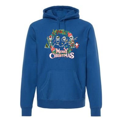 Merry Christmas Funny Dancing Skeletons Xmas Skeleton Dance Meaningful Gift Premium Hoodie