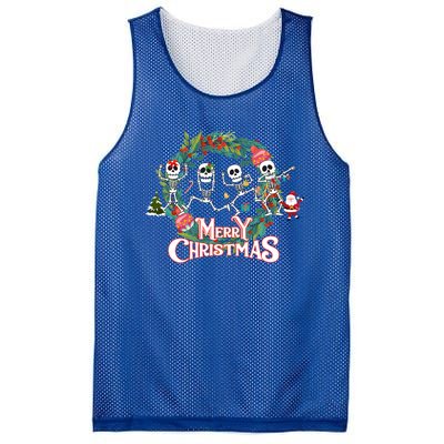 Merry Christmas Funny Dancing Skeletons Xmas Skeleton Dance Meaningful Gift Mesh Reversible Basketball Jersey Tank