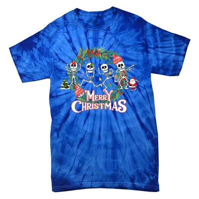 Merry Christmas Funny Dancing Skeletons Xmas Skeleton Dance Meaningful Gift Tie-Dye T-Shirt