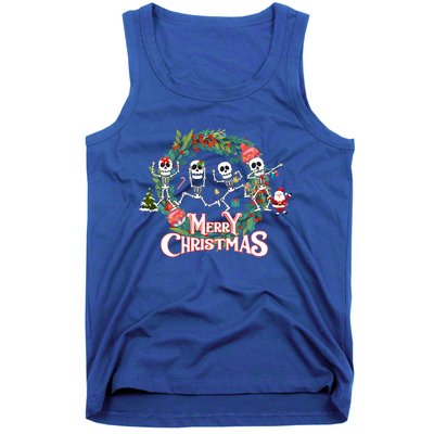 Merry Christmas Funny Dancing Skeletons Xmas Skeleton Dance Meaningful Gift Tank Top