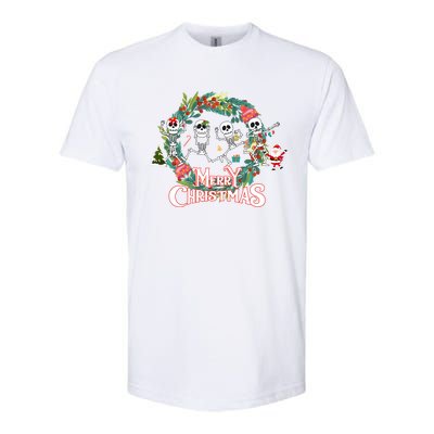 Merry Christmas Funny Dancing Skeletons Xmas Skeleton Dance Meaningful Gift Softstyle CVC T-Shirt