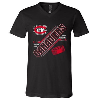 Montreal Canadiens Force Blue Officially V-Neck T-Shirt