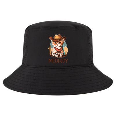 Meowdy Cat Funny Howdy Meme Western Cowboy Kitten Cool Comfort Performance Bucket Hat