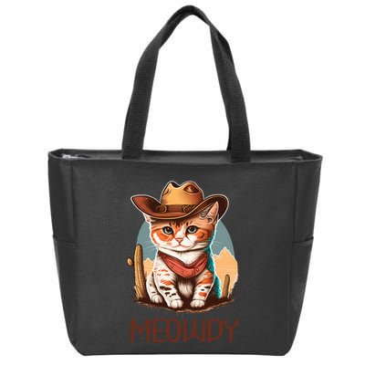 Meowdy Cat Funny Howdy Meme Western Cowboy Kitten Zip Tote Bag