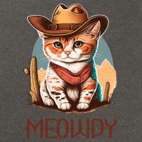 Meowdy Cat Funny Howdy Meme Western Cowboy Kitten Cotton Canvas Backpack