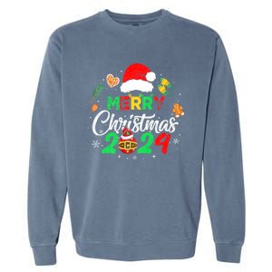 Merry Christmas Family Funny Christmas Garment-Dyed Sweatshirt