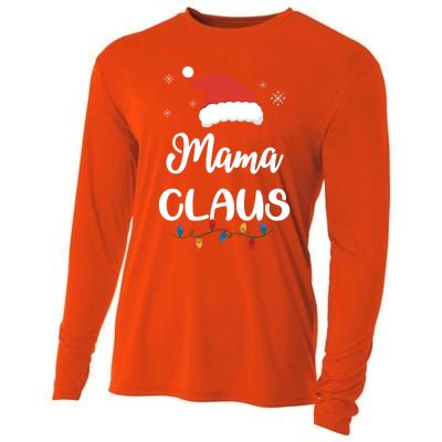 Mama Claus Funny Christmas Matching Family Santa Gift Cooling Performance Long Sleeve Crew