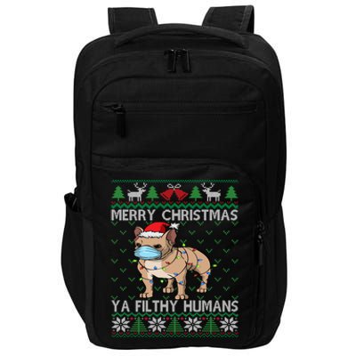 Merry Christmas Frenchie Dog Ugly Christmas French Bulldog Gift Impact Tech Backpack