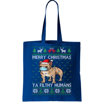 Merry Christmas Frenchie Dog Ugly Christmas French Bulldog Gift Tote Bag