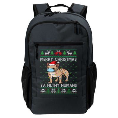 Merry Christmas Frenchie Dog Ugly Christmas French Bulldog Gift Daily Commute Backpack