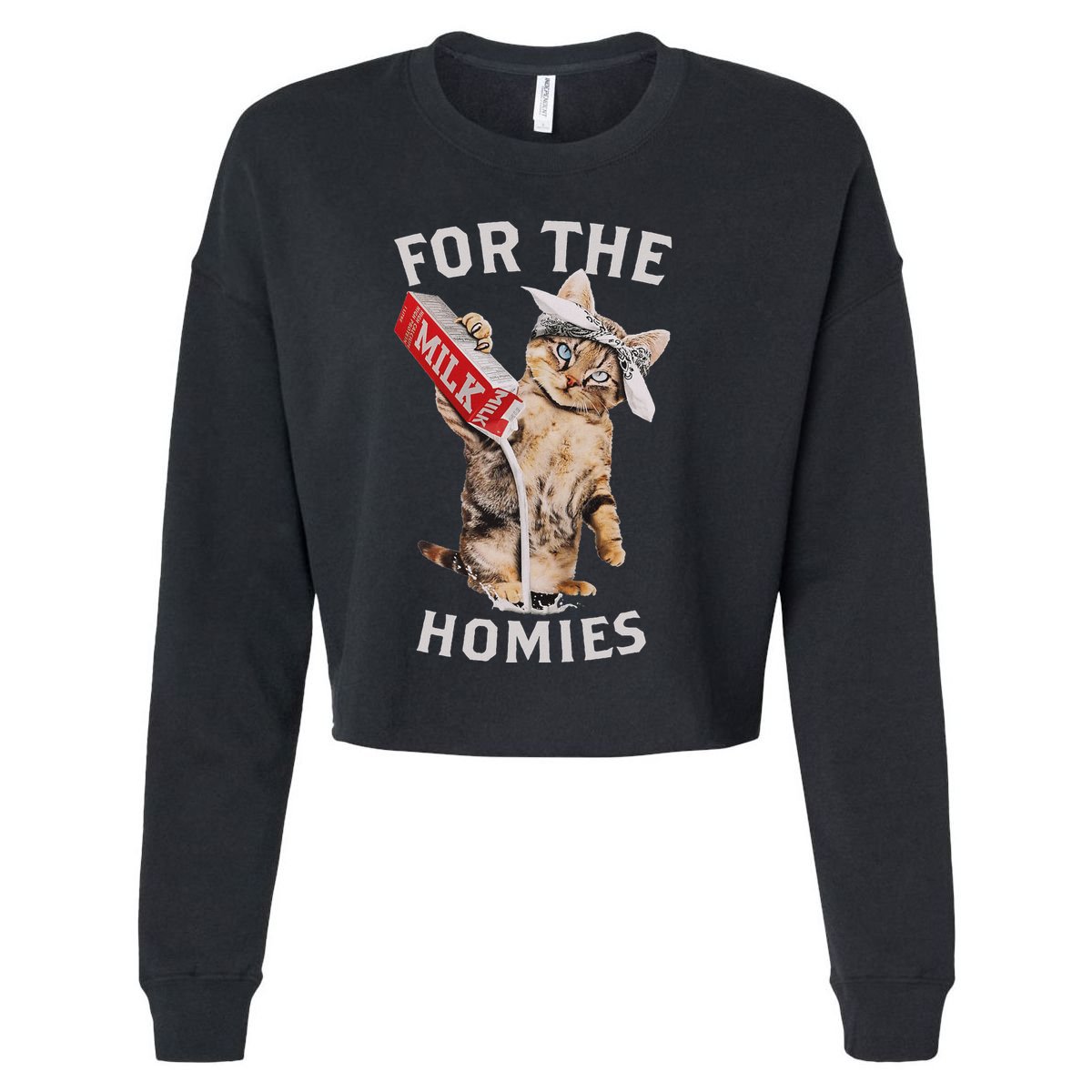 Milk Cat For The Homies Lover Cropped Pullover Crew